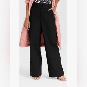 Black wide leg pants